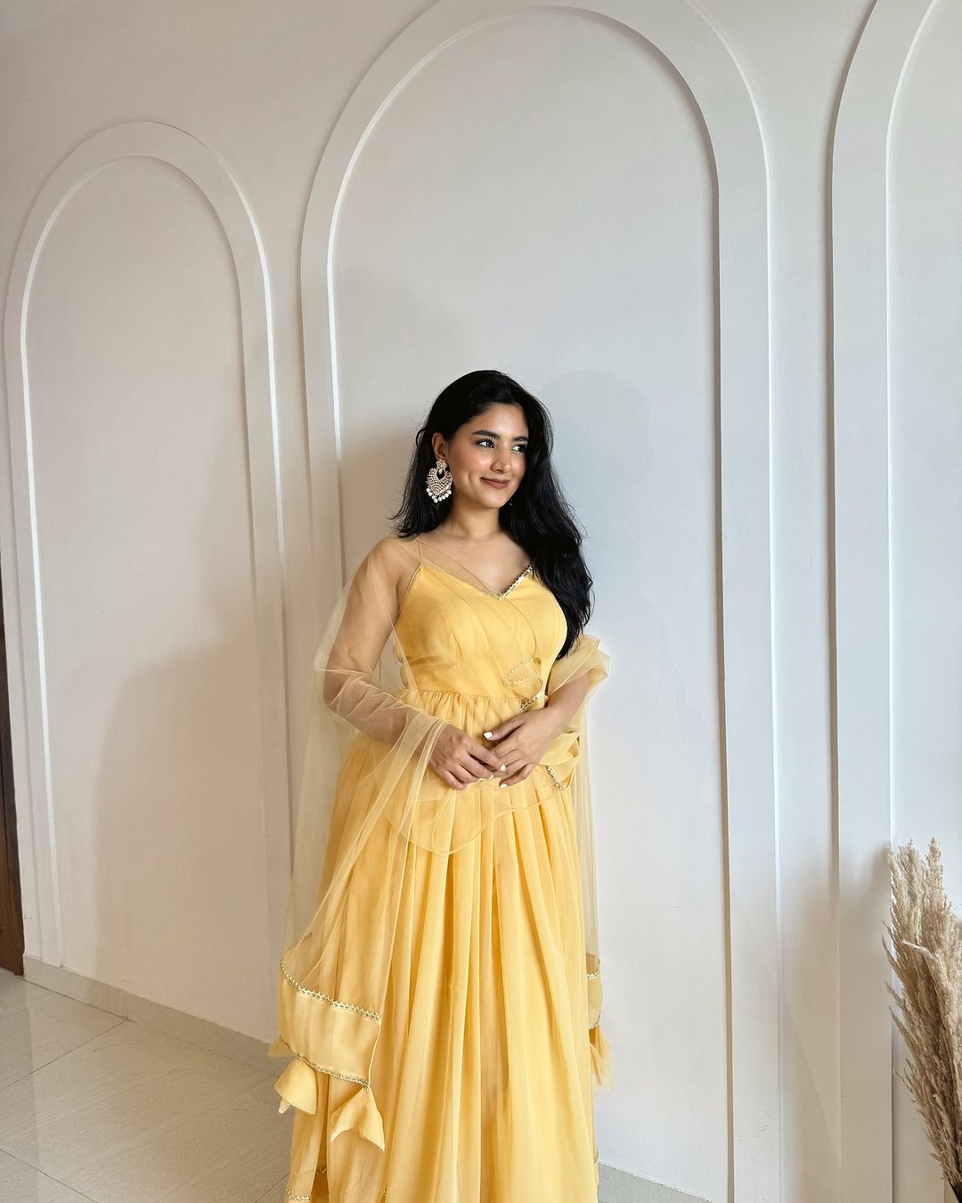 Baby Yellow Anarkali suit
