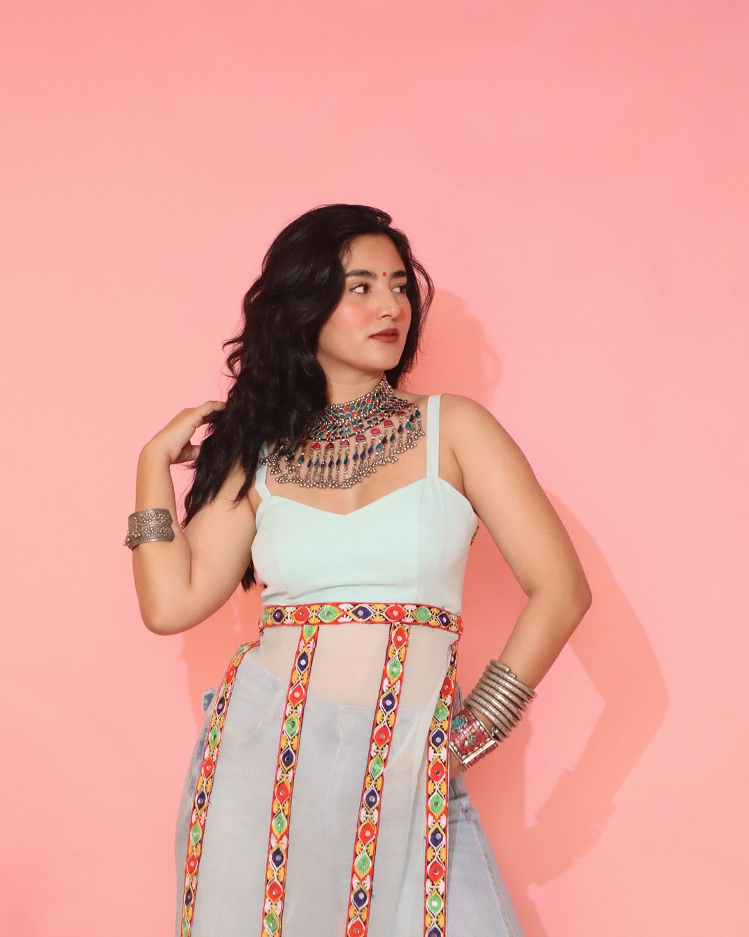 Navratri Powder Blue kurta