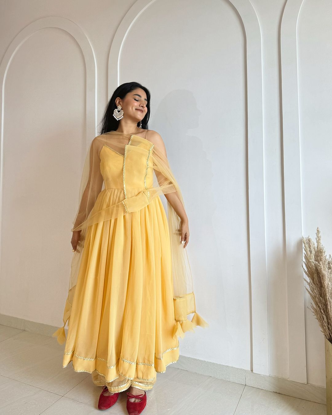 Baby Yellow Anarkali suit