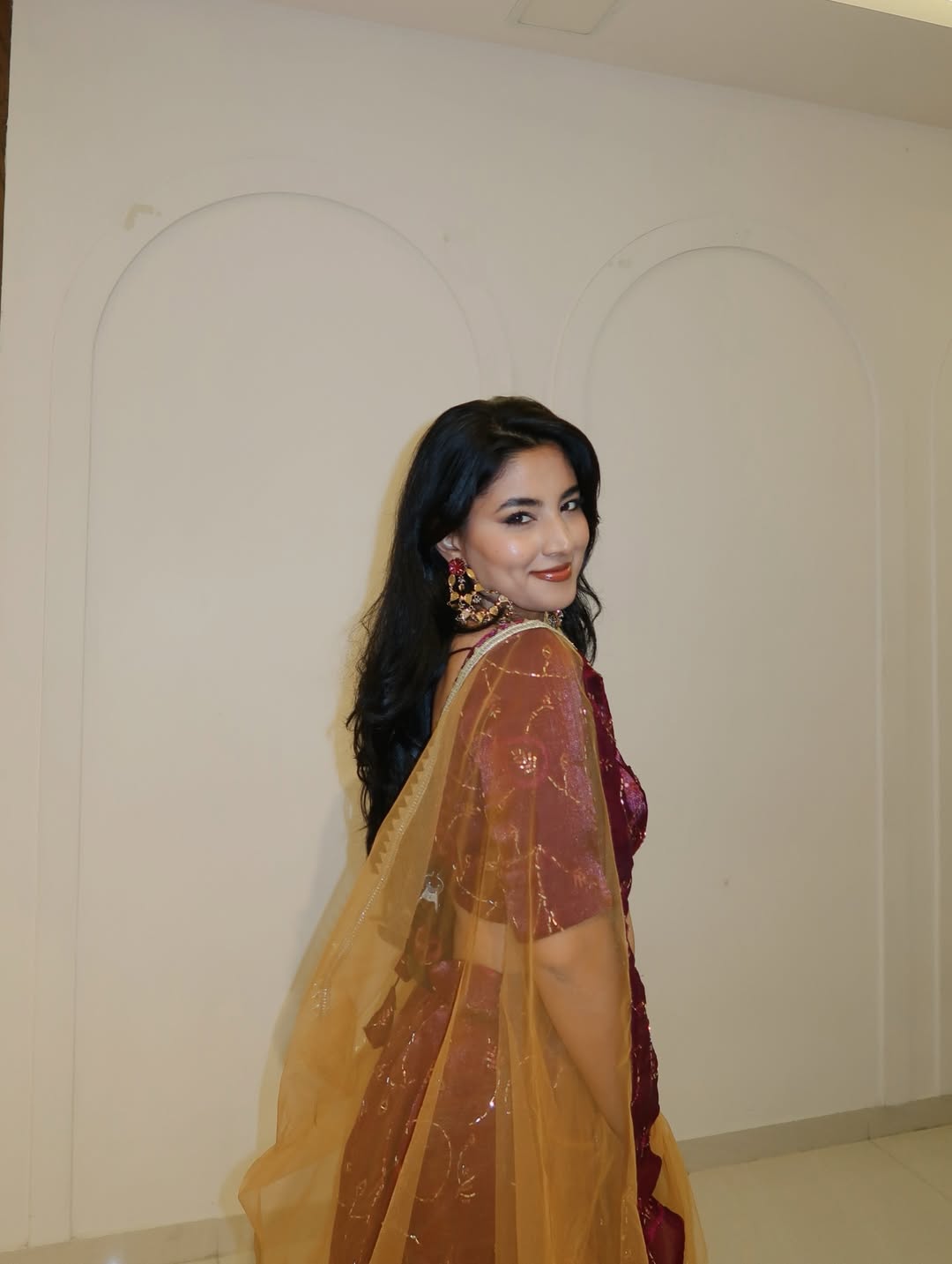 Gulnaar Wine Lehenga Set
