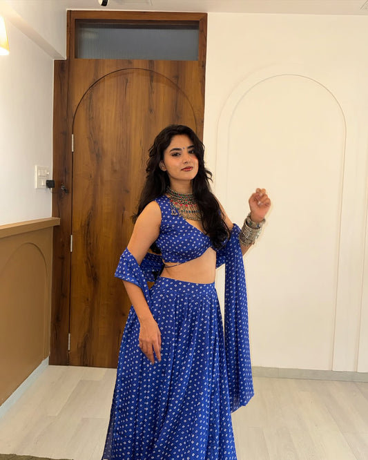 Neelika Bandhani Lehenga Set
