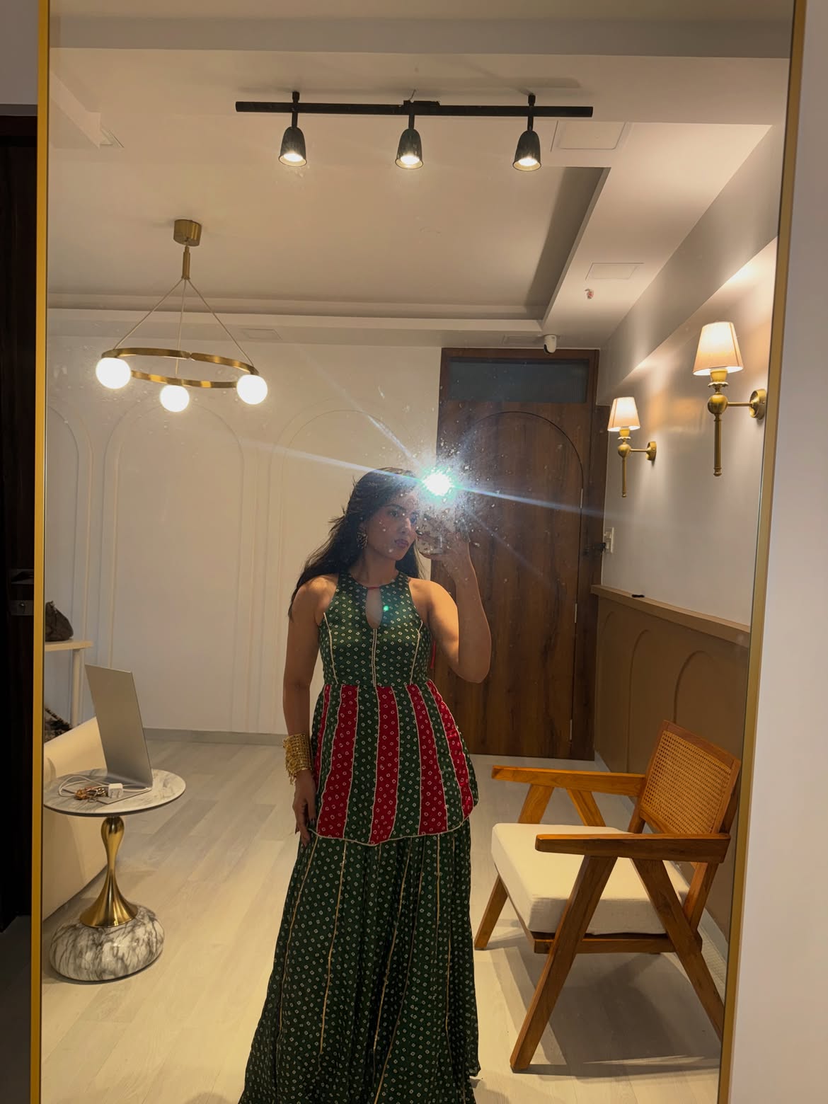 Mehreen Bandhani Tiered Dress
