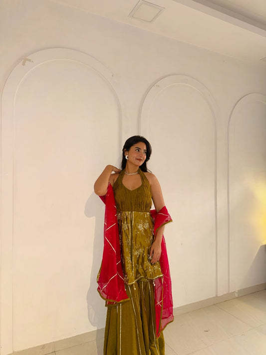 Olive Royale Sharara Set