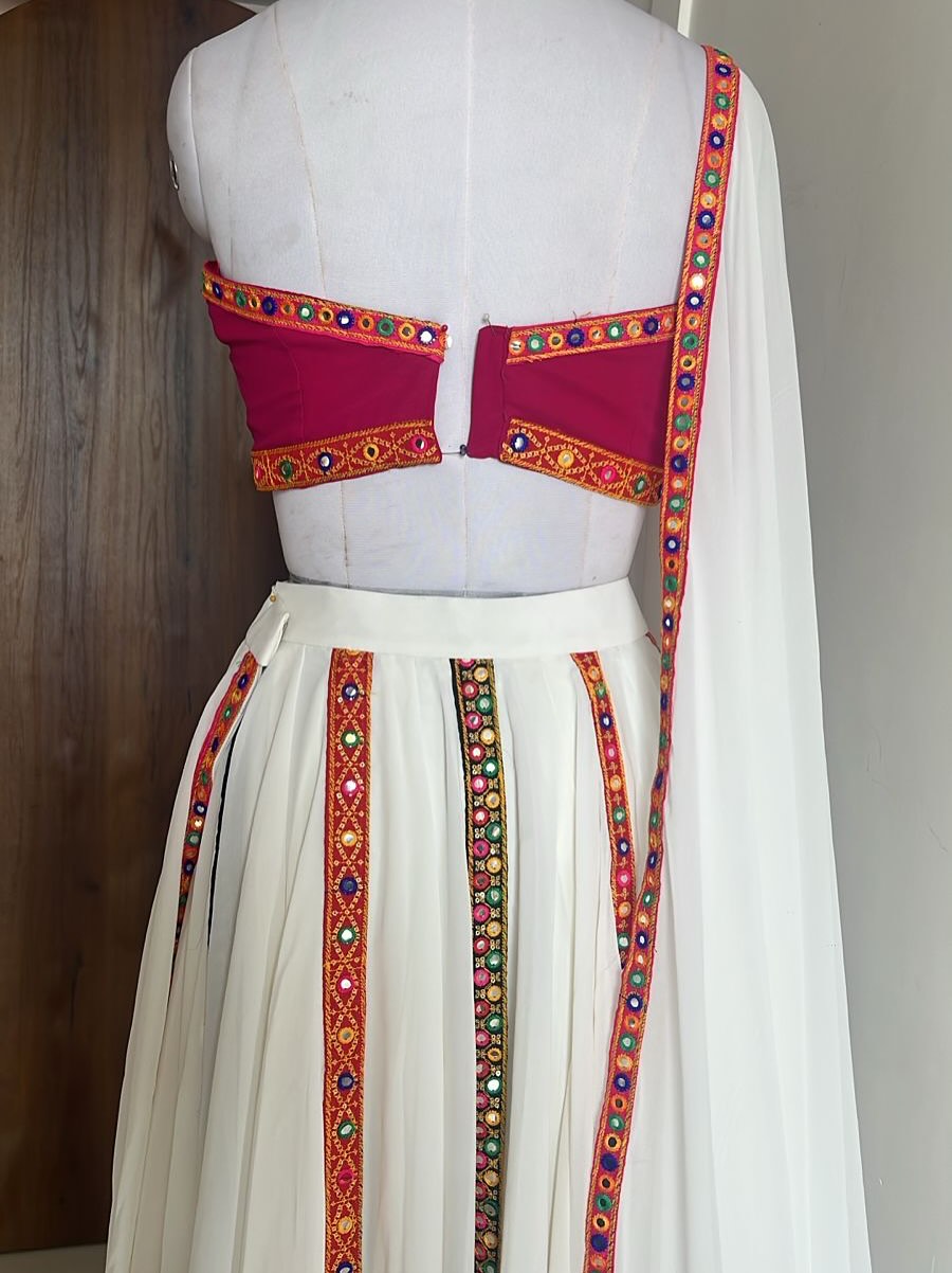 White Navratri Lehengas