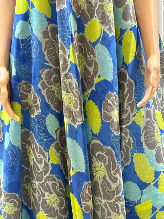 Azure Bloom Flare Dress