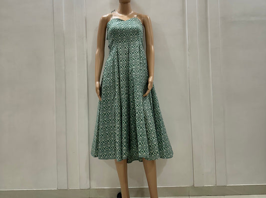 Emerald Ethnic Flare Dress