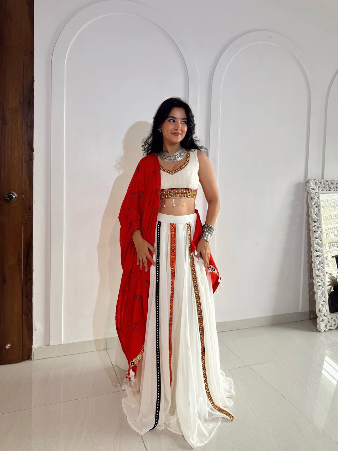 Ivory Elegance Navratri Lehenga Set