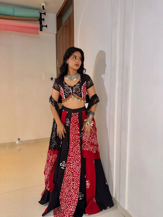 Tribal Fusion Bandhani Lehenga Set