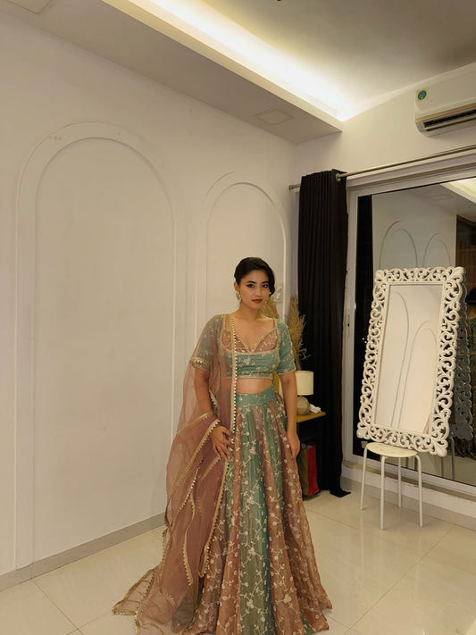 Blush Fern Royal Lehenga