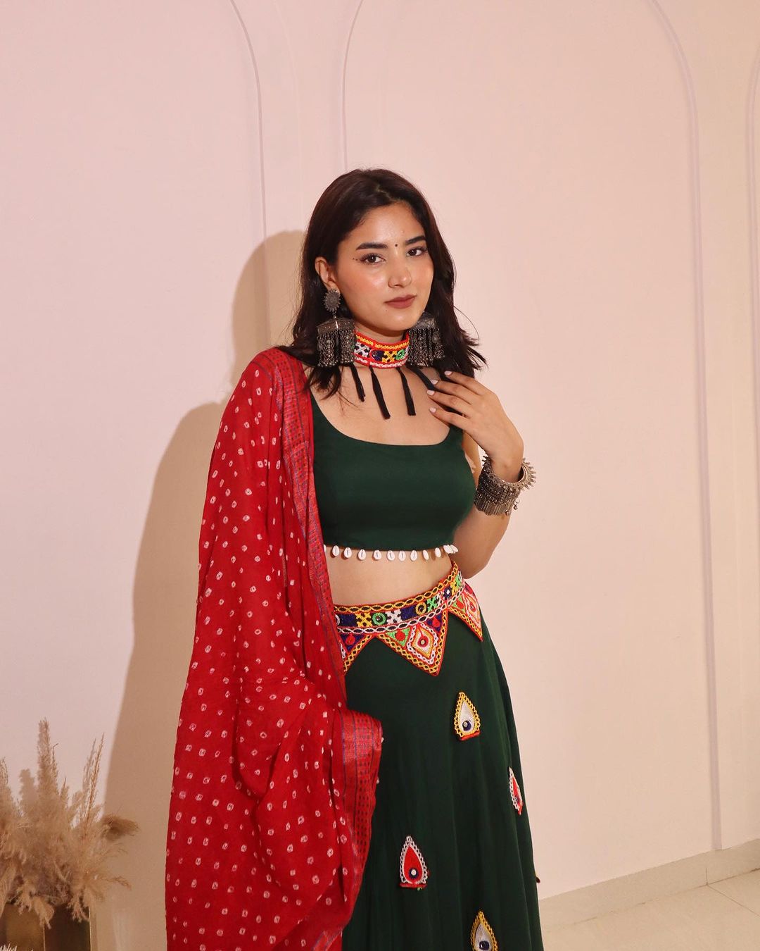 Navratri Dark green lehenga
