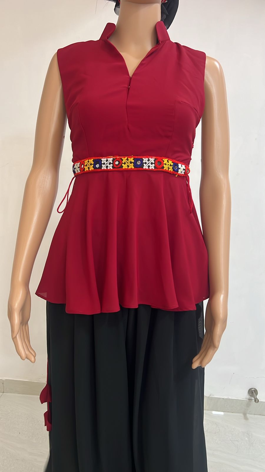 Maroon Peplum Glow(Only Kurta)