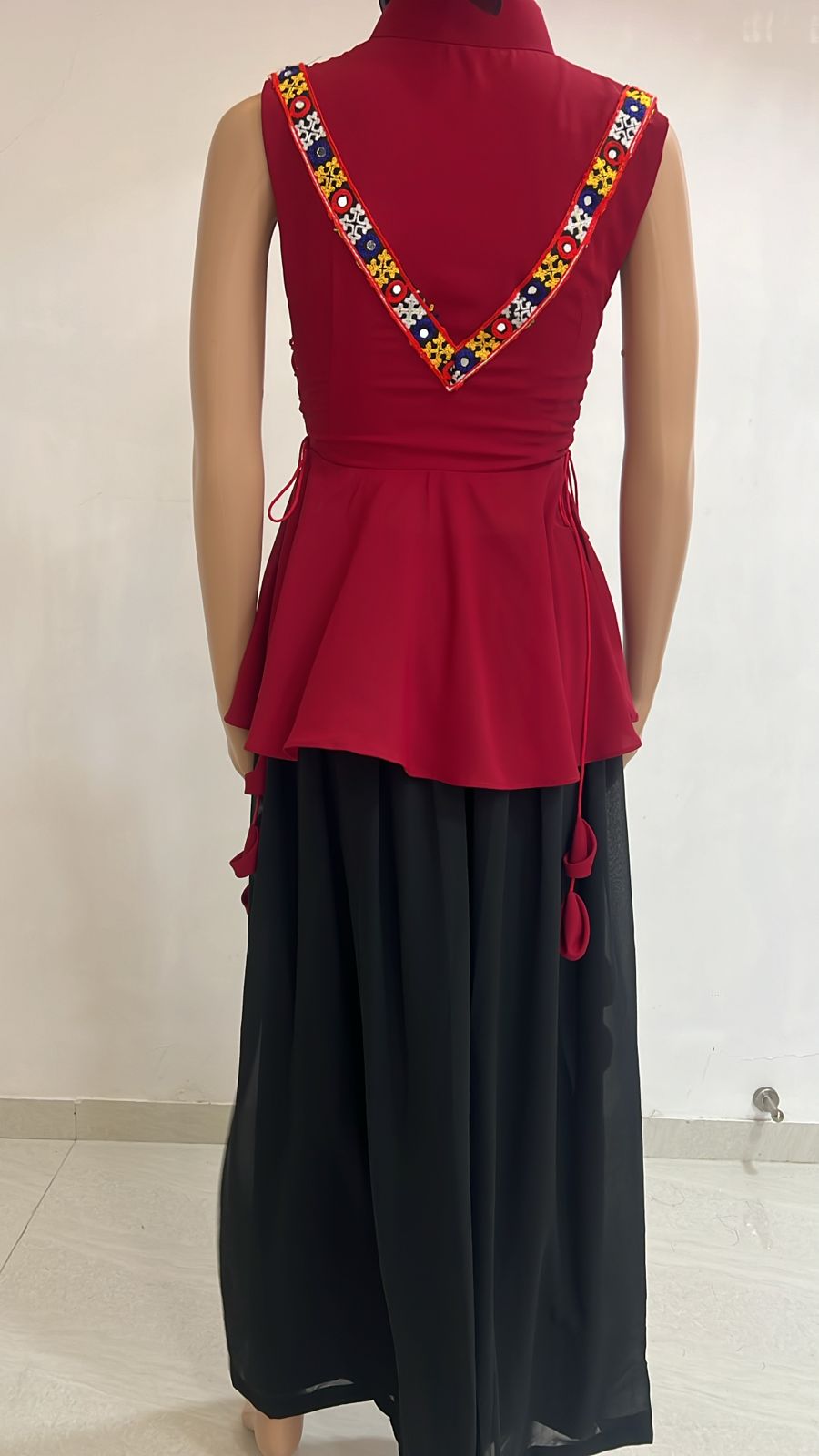 Maroon Peplum Glow(Only Kurta)