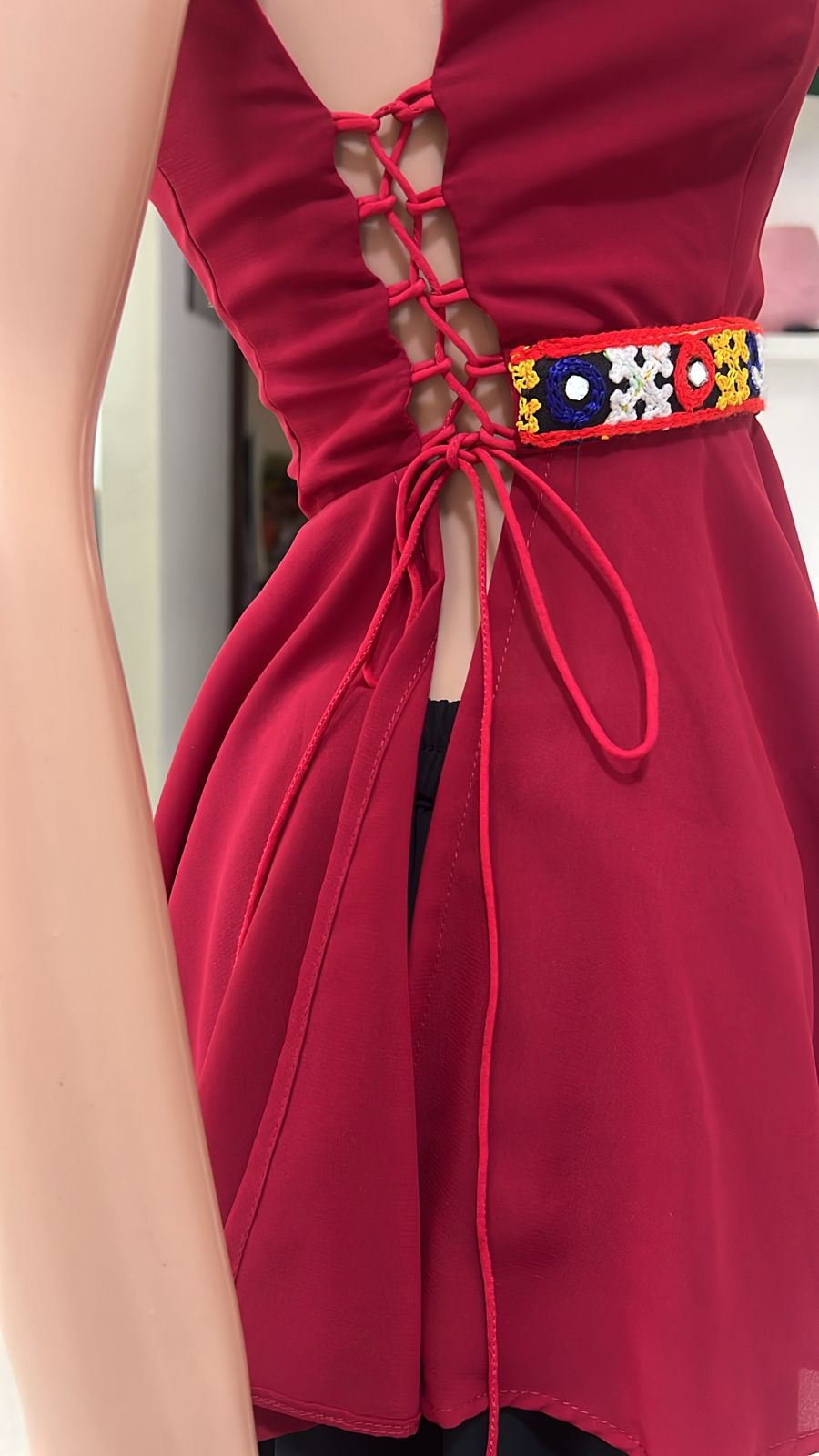 Maroon Peplum Glow(Only Kurta)