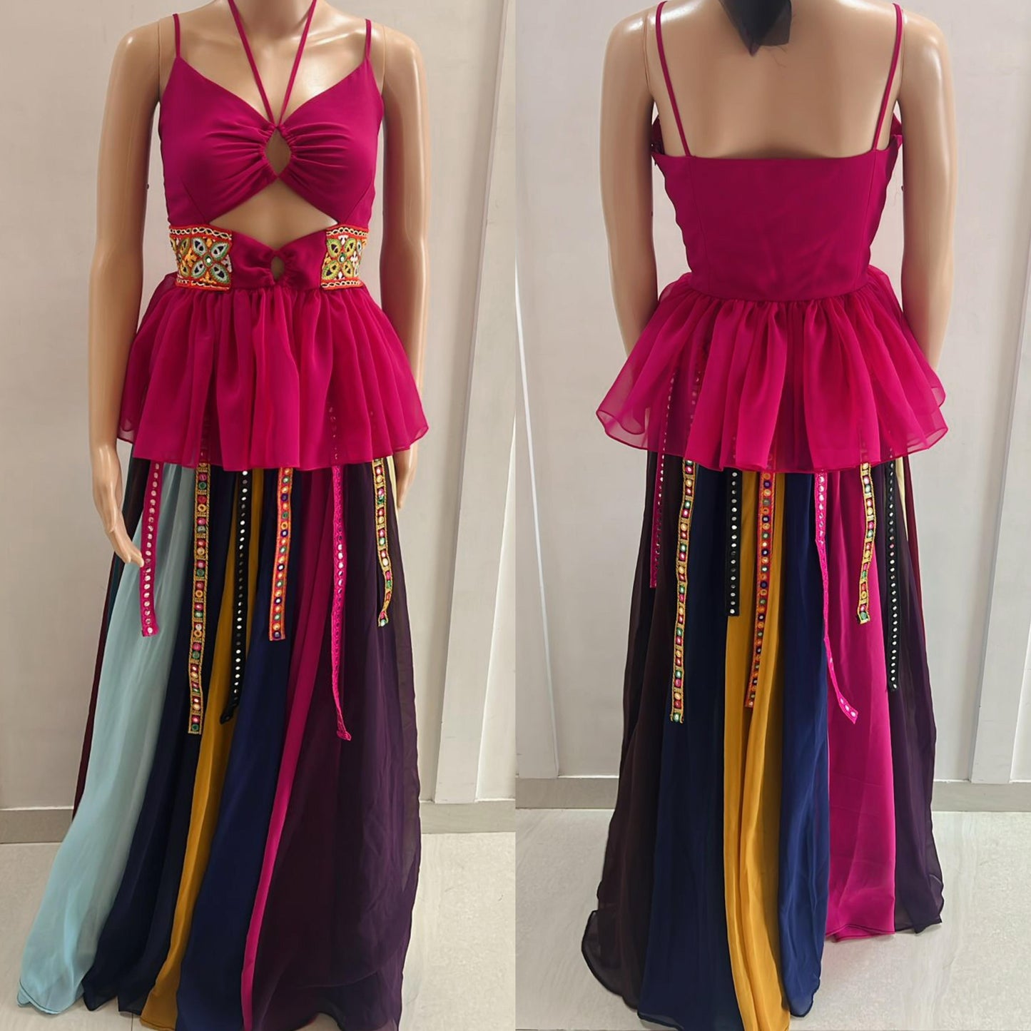 Multicolor Panel Fusion Chaniya Choli