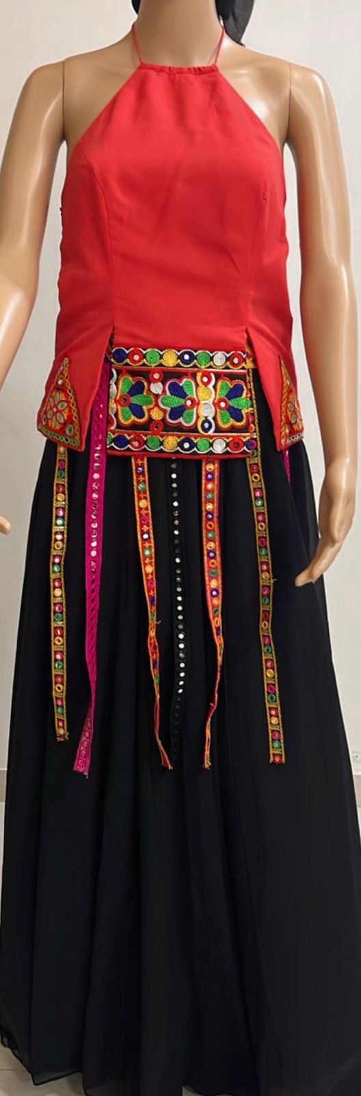 Scarlet Halter Chaniya Choli