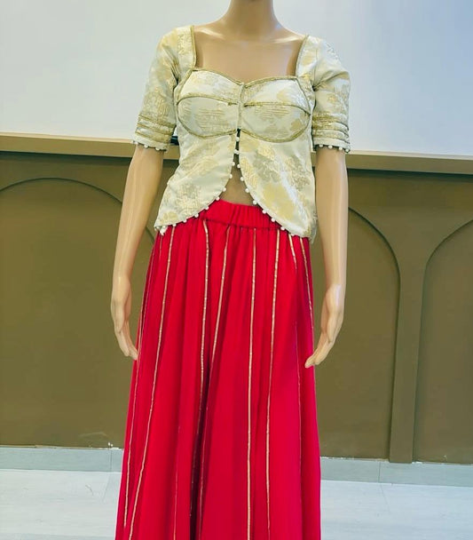 White & Golden Blouse (Only Blouse)