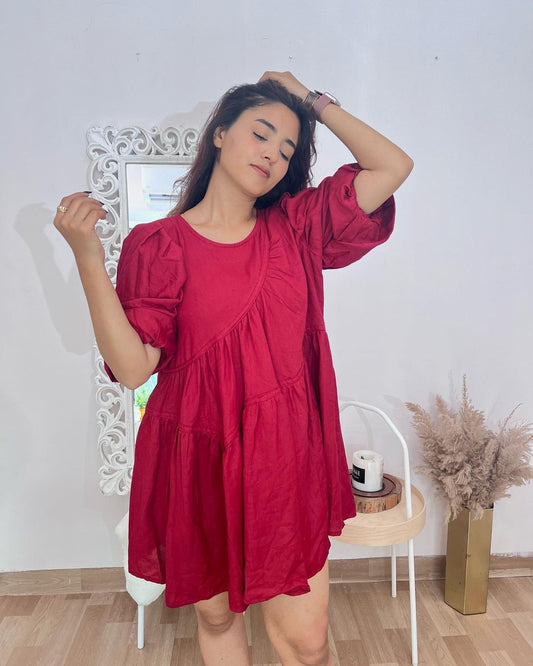 Red detailed dress