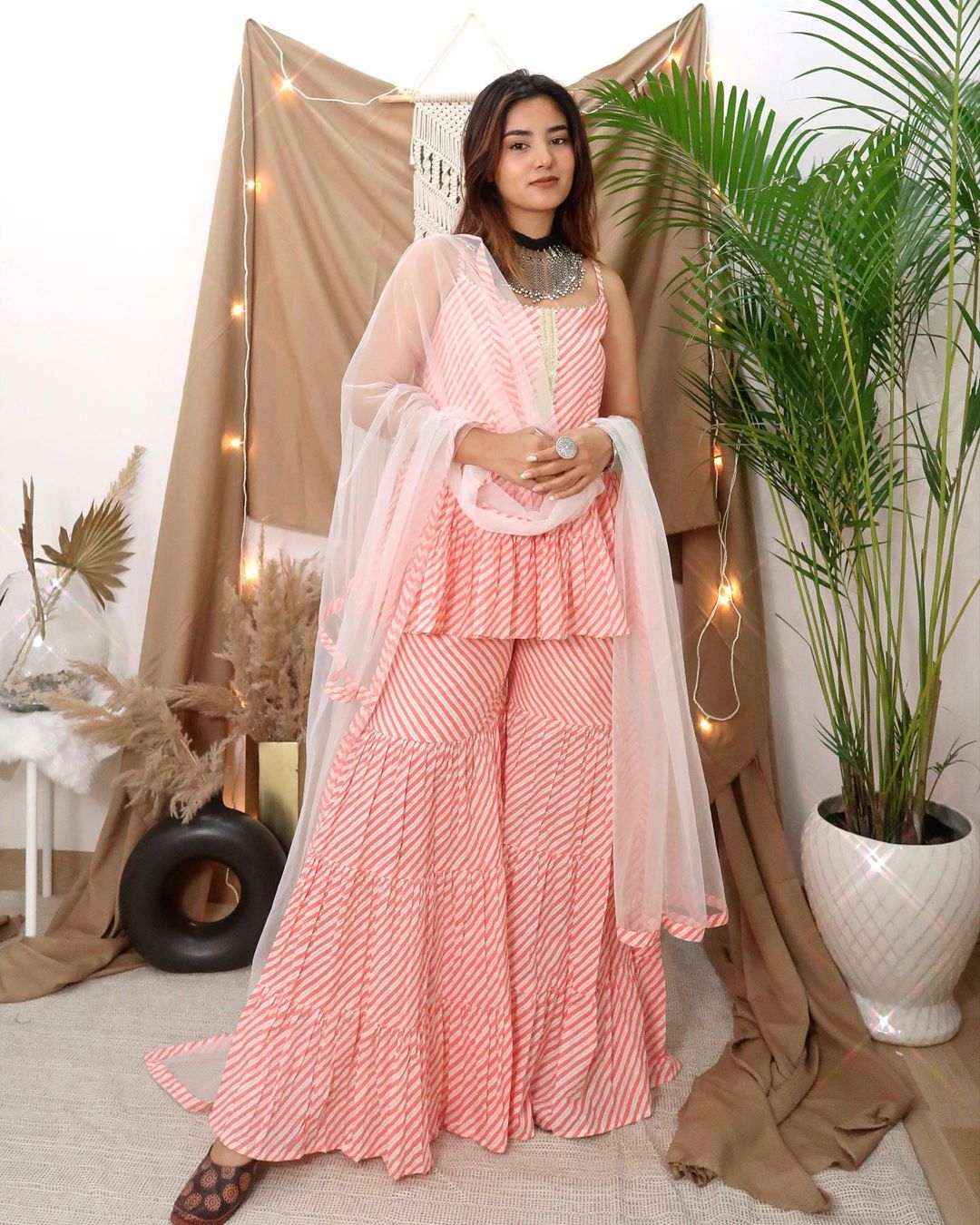 Soft Pink Leheriya Suit