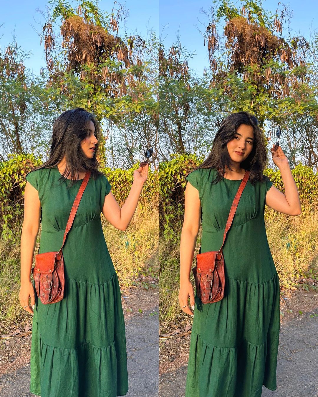 Long green dress