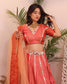 Narangi Mirror lehenga Handwork