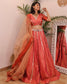 Narangi Mirror lehenga Handwork