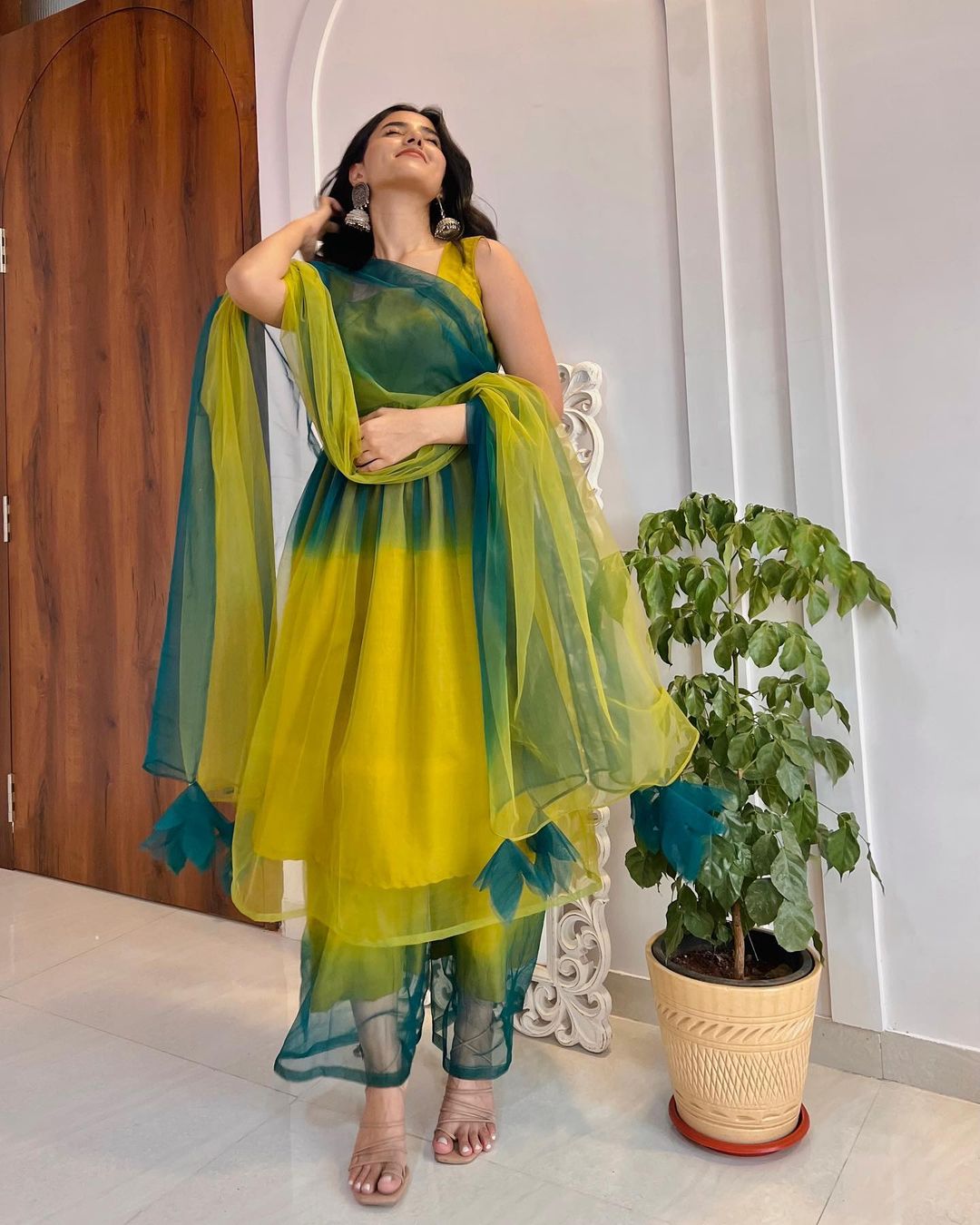 Yellow and Green Color Combination lehenga choli :: MY SHOPPY LADIES WEAR