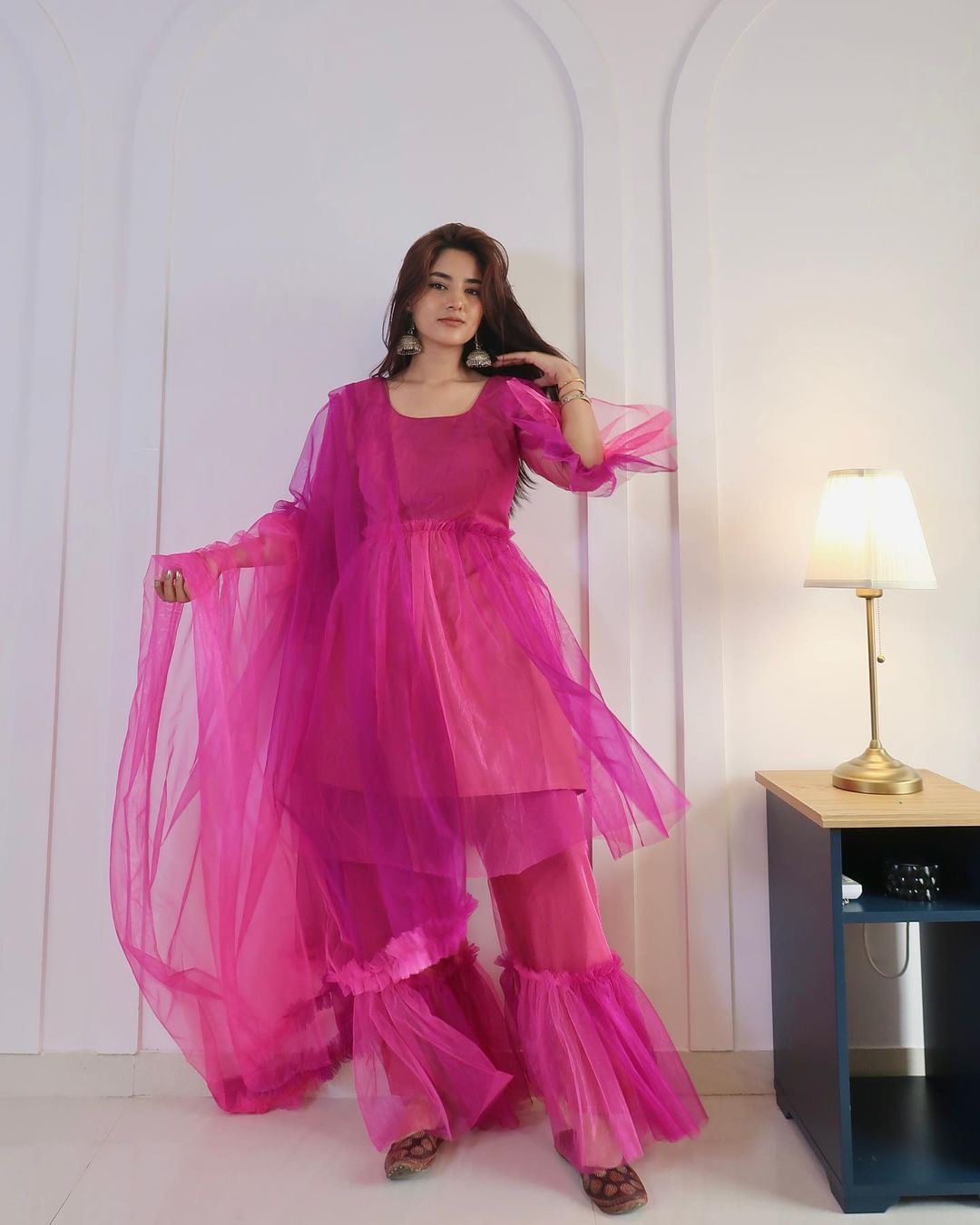 Ruffle pink suit – Label Tasos