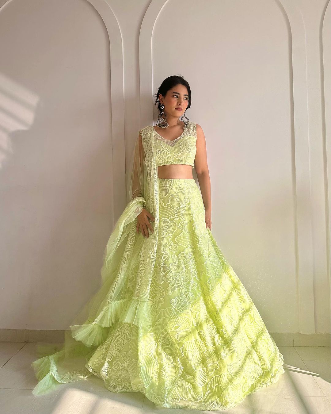 Pastel Light green lehenga