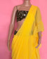 Yellow Green Frill Ready-to-wear-Saree