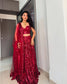 Red Sequin Lehenga