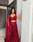 Red Sequin Lehenga