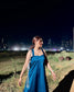 Midnight Teal Satin Slip Dress