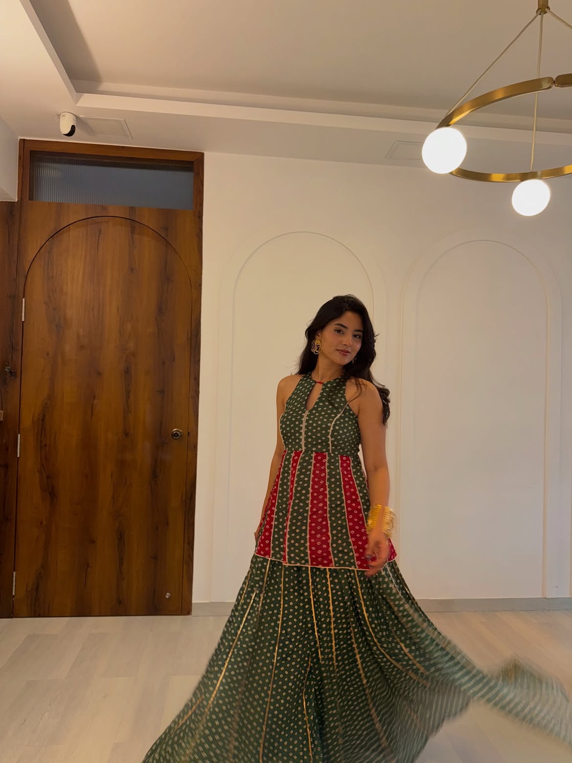 Mehreen Bandhani Tiered Dress