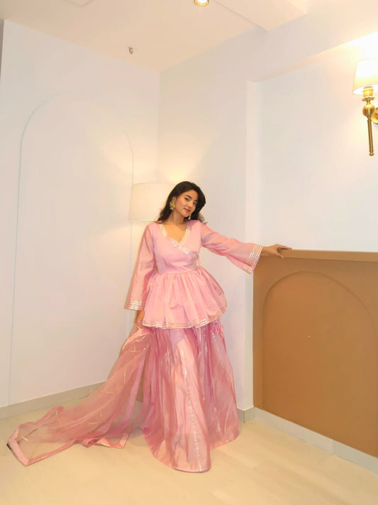Rosy Pearl Peplum Ensemble