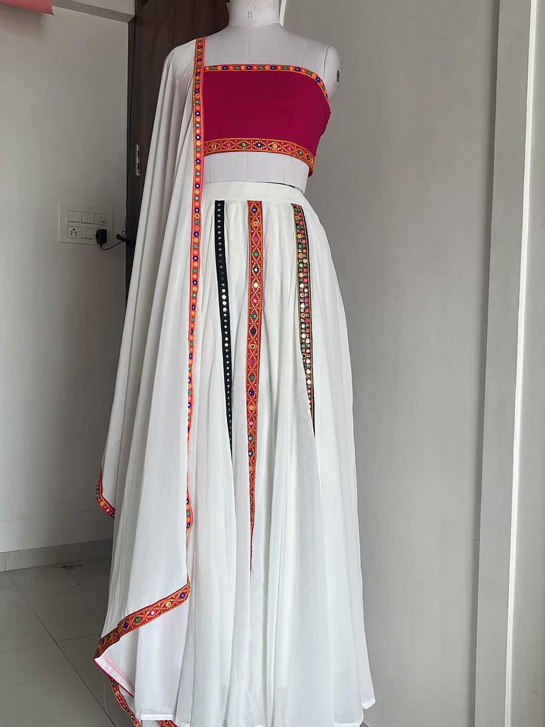 White Navratri Lehengas