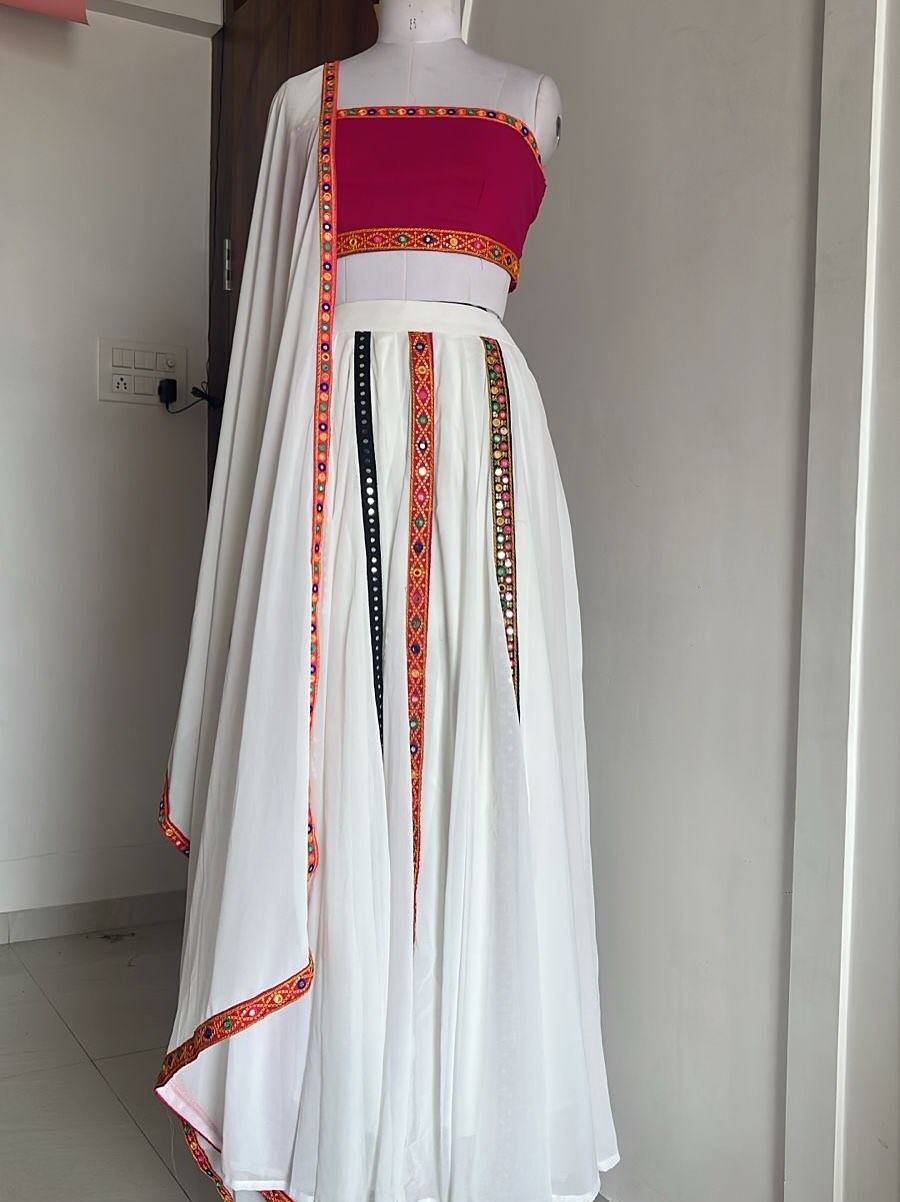White Navratri Lehengas