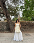 Cream Colored floral embroidery