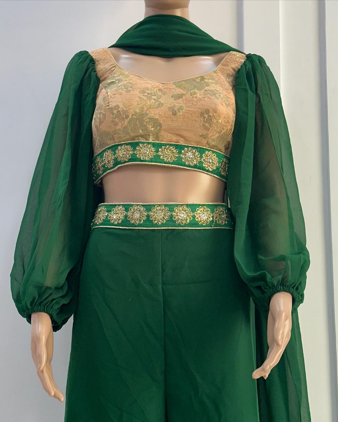 Green Brocade Set