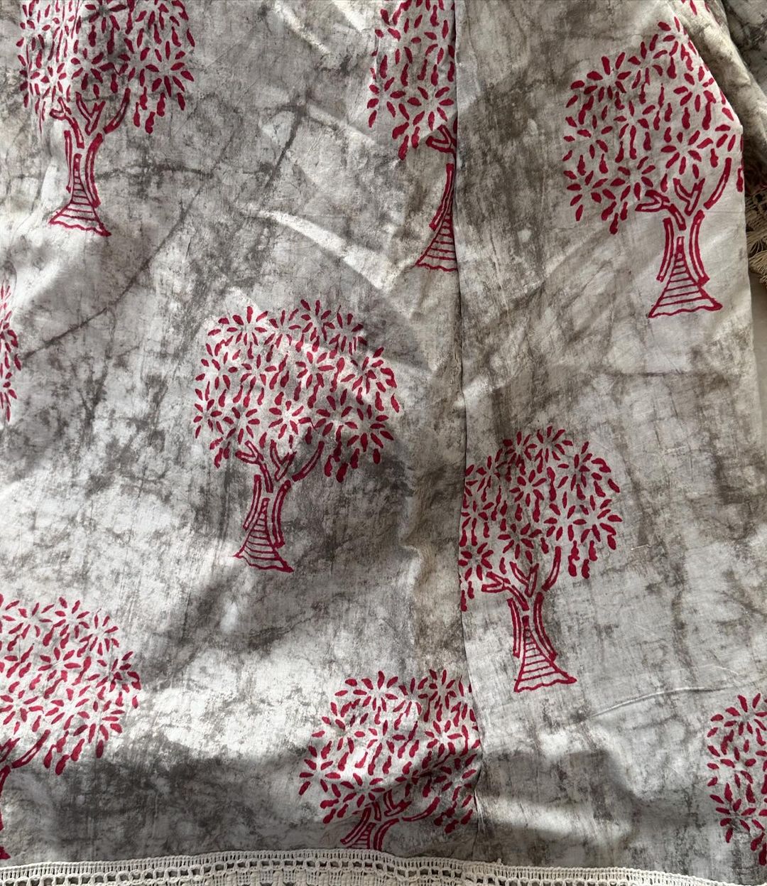 Grey Tree Print Angrakha Set