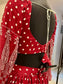 Maroon Bandhani Polka Anarkali with Kutch Mirror Belt
