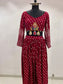 Maroon Bandhani Polka Anarkali with Kutch Mirror Belt