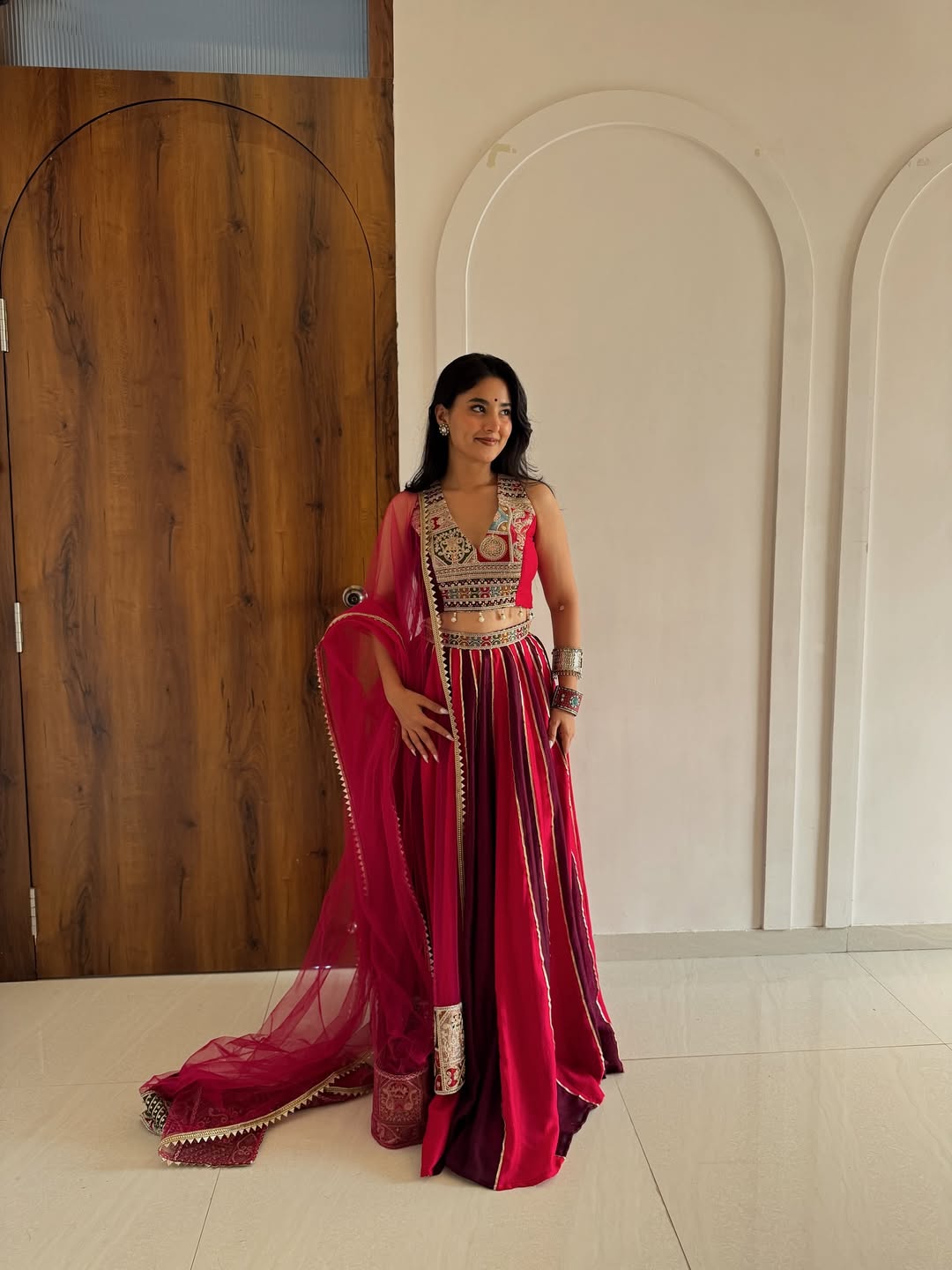 Ruby Heritage Mirror Lehenga