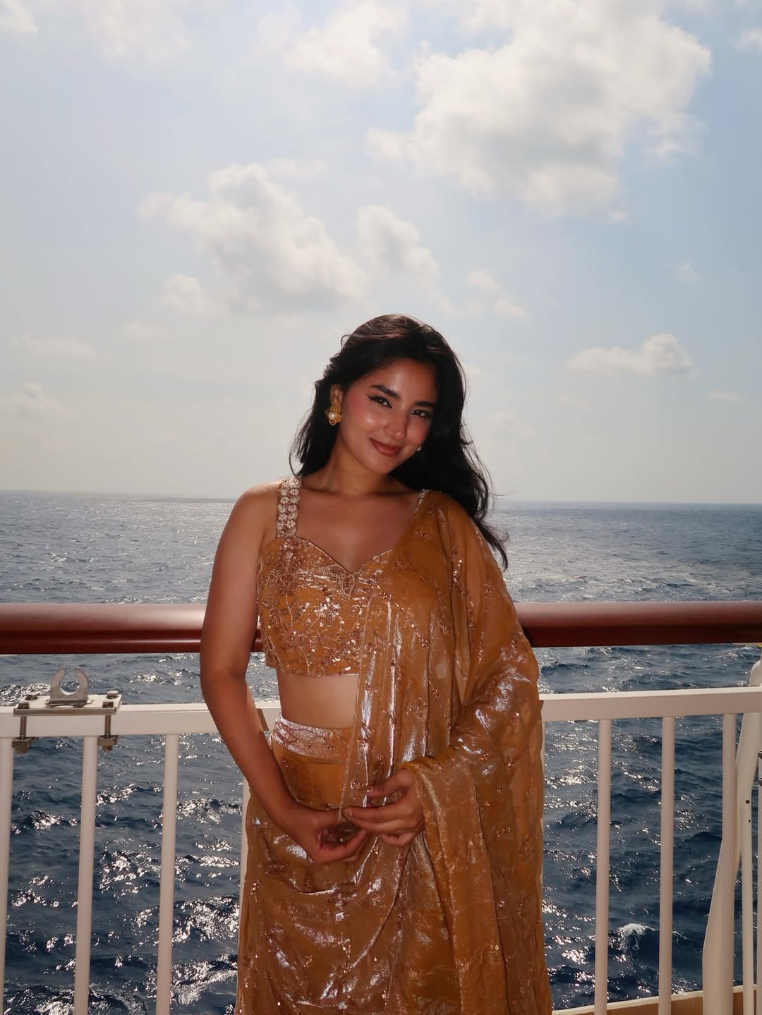 Champagne Glow Saree Set