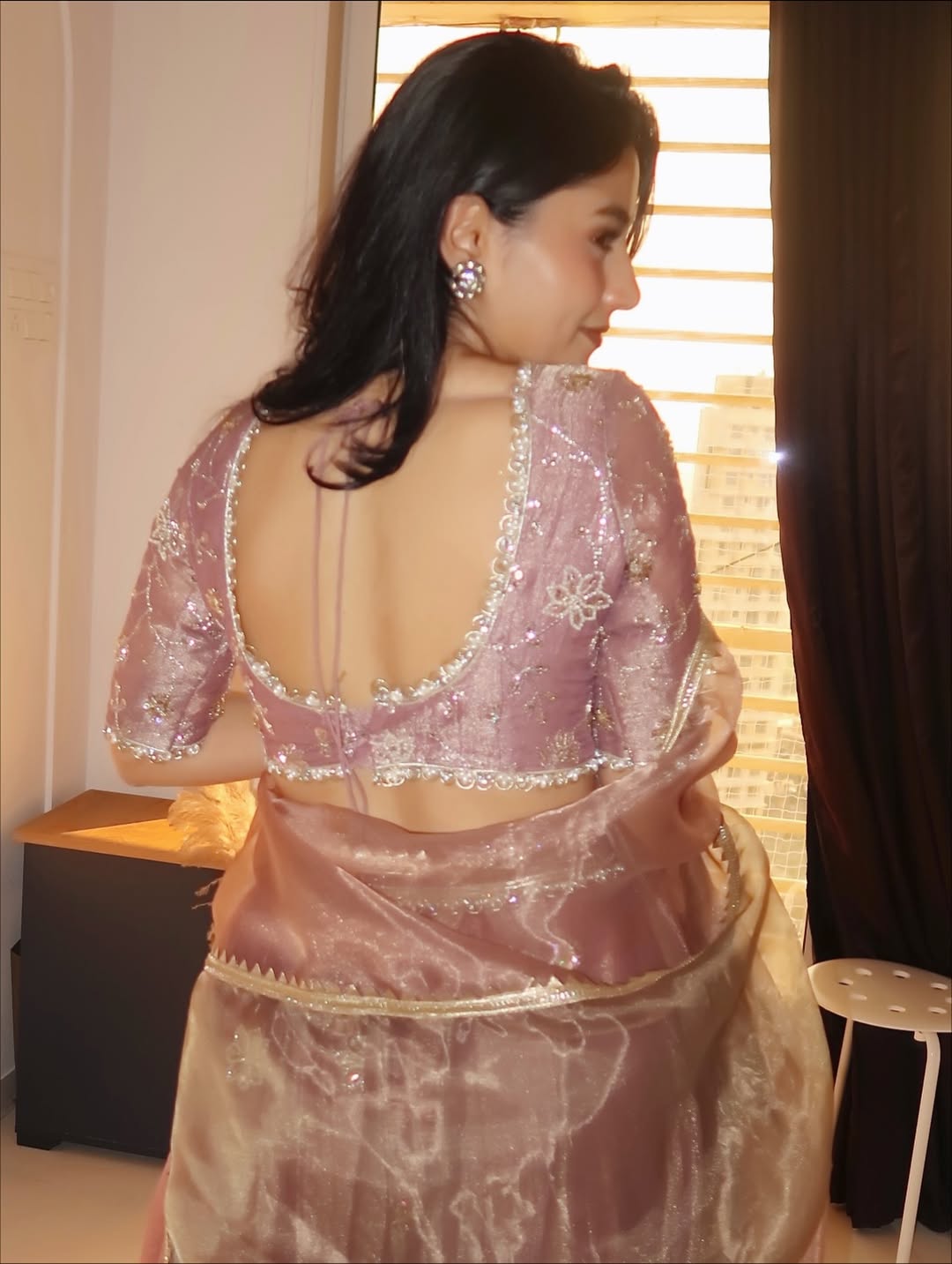 Dusty Rose Sheer Glow Lehenga Set