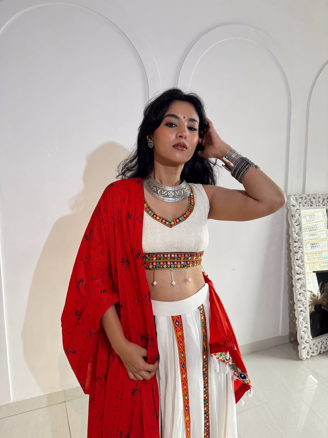 Ivory Elegance Navratri Lehenga Set