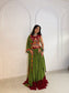 Mehndi Ras Fusion Mirrorwork Lehenga