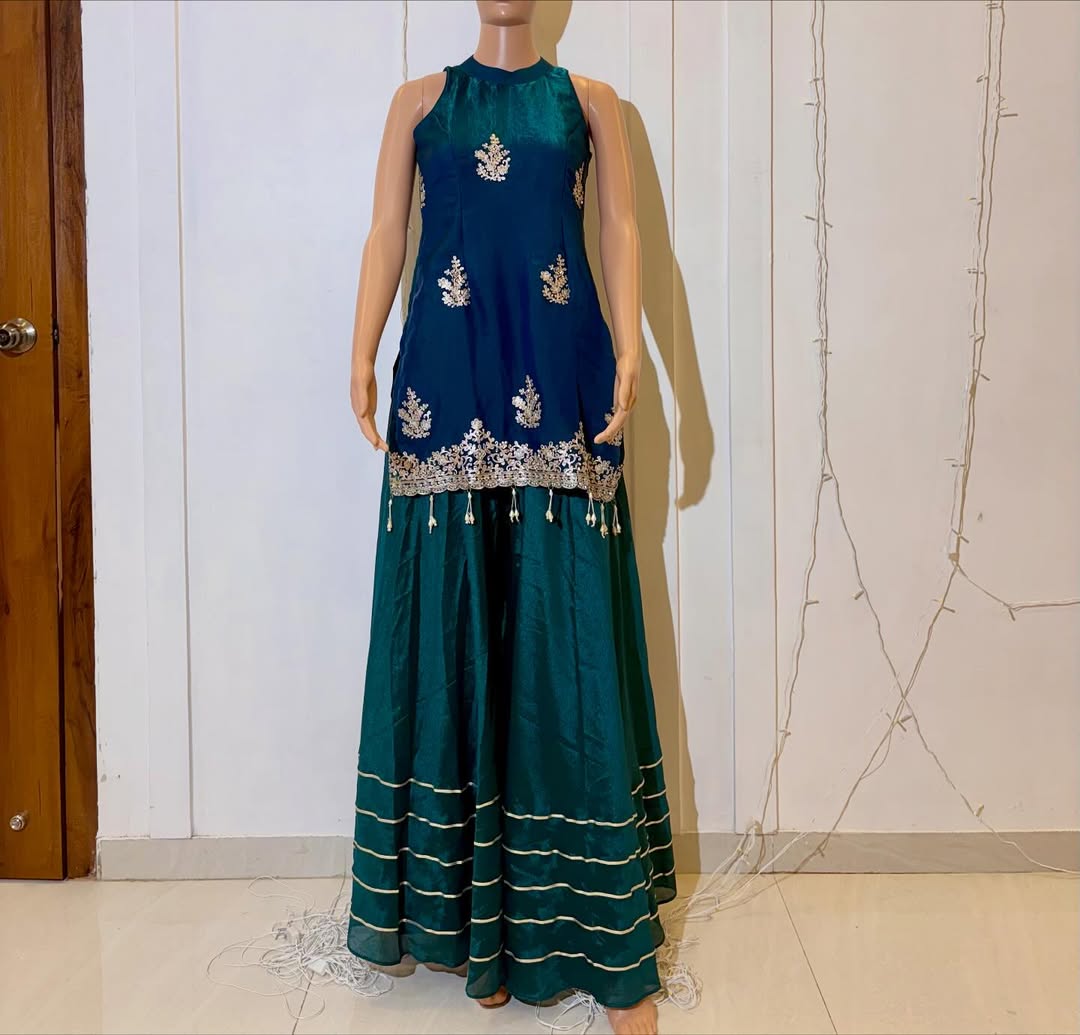 Peacock Elegance Sharara Set