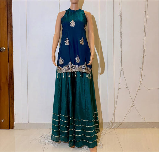 Peacock Elegance Sharara Set