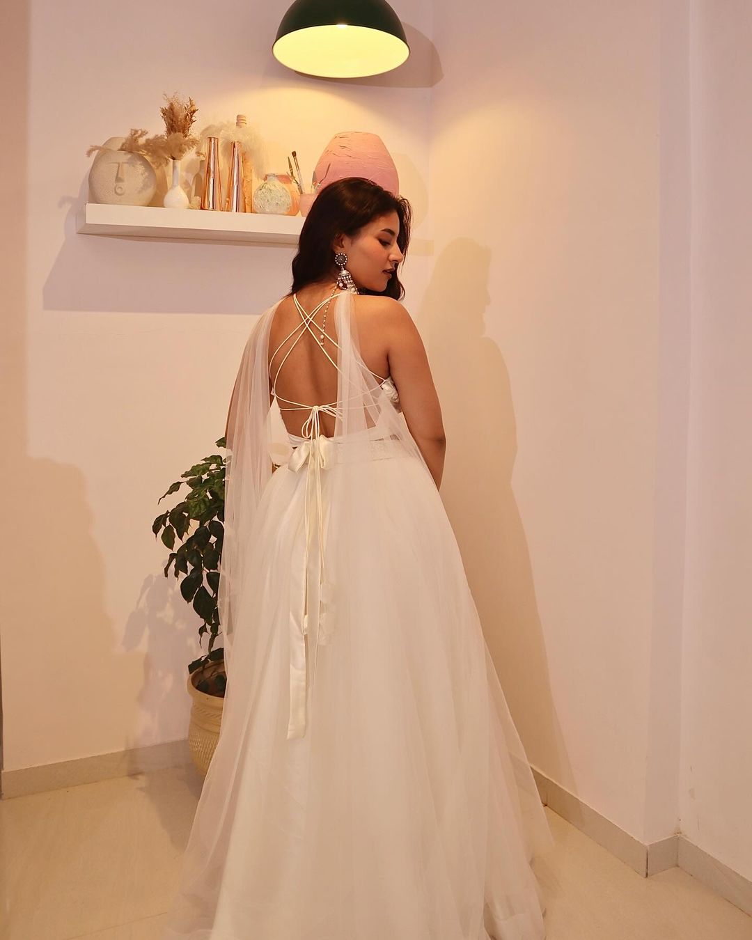 Pearl White lehenga