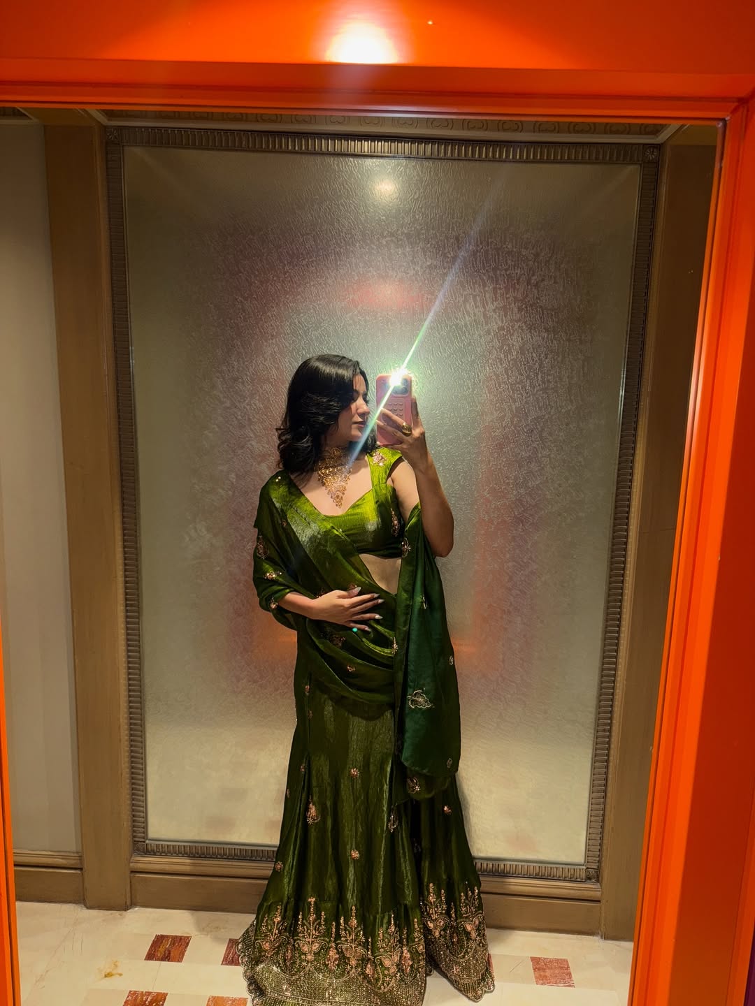 Emerald Royale Draped Lehenga